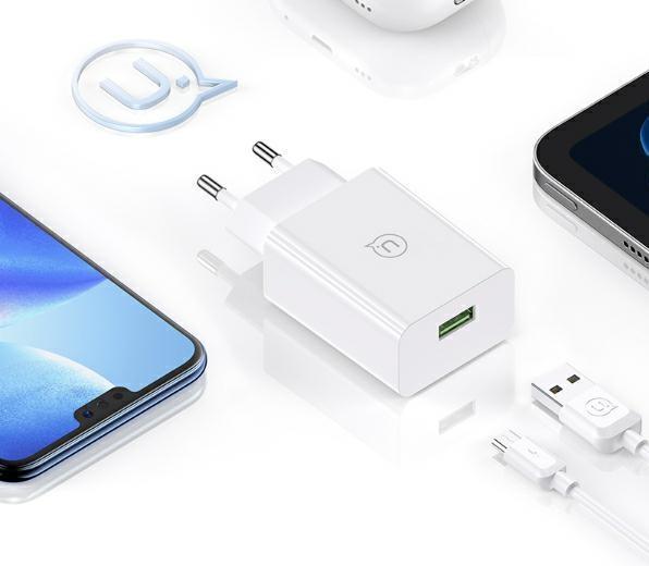 Actual product image Usams Zestaw szybkiego ład. Micro 2a 1m Fast Charging biały/white SC series(CC083) (18 W)
