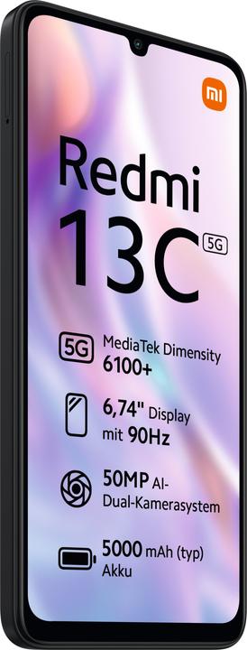 Image du produit Xiaomi Redmi 13C 5G (128 Go, Noir étoilé, 6.74", Double SIM, 50 Mpx, 5G)