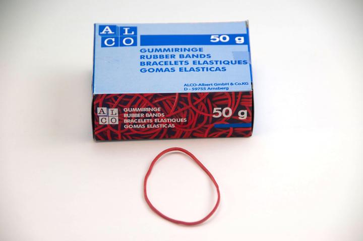 Produktbild Alco Gummibänder, Naturkautschuk, rot, verschiedene Grössen (1 Stk.)