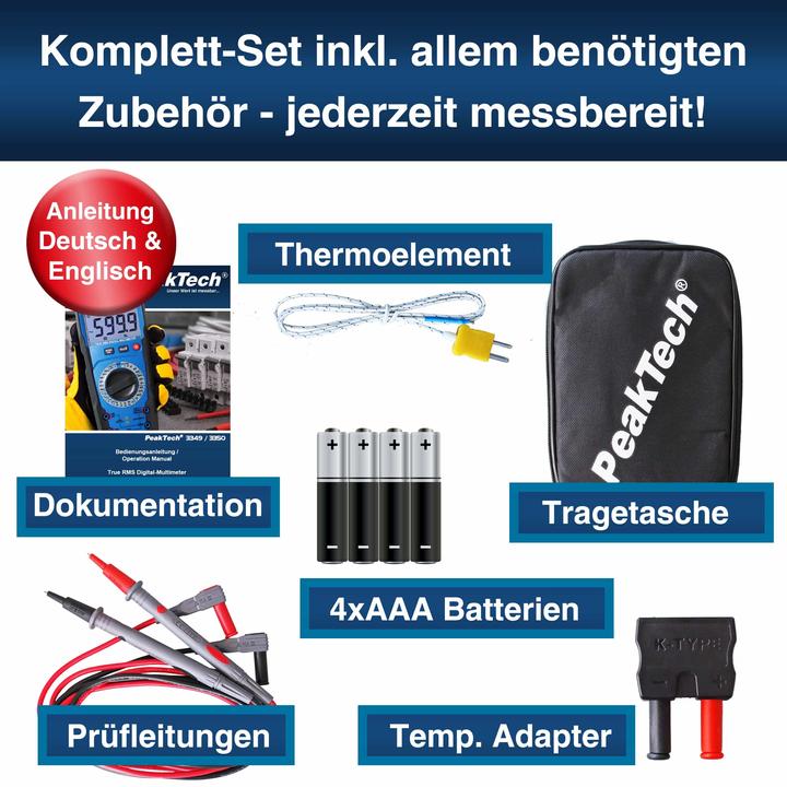 Produktbild Peaktech P 3350 True RMS Digitalmultimeter (CAT III 600V)