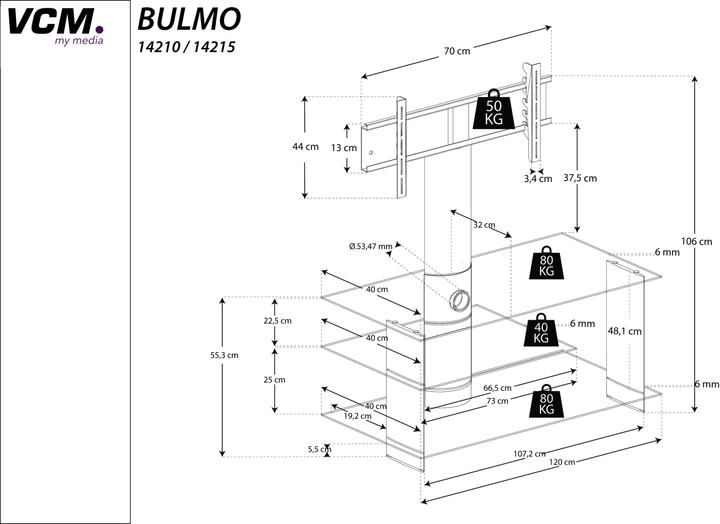 Produktbild VCM Morgenthaler Bulmo - 80 kg - 177,8 cm (70 Zoll) - 81,3 cm (32 Zoll) - 200 x 100