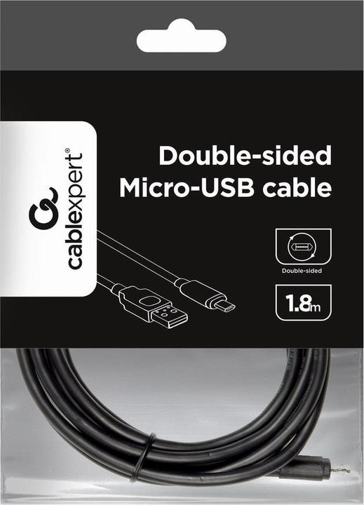 Produktbild Gembird CC-USB2-AMMDM-6 1.8m Micro-USB A USB A Schwarz USB Kabel (1.80 m, USB 2.0)