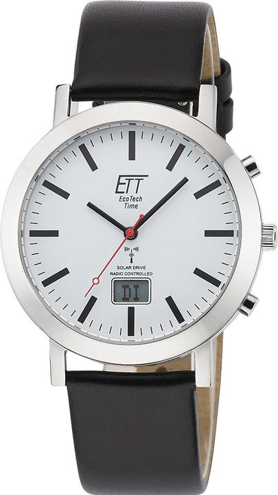 Produktbild ETT EGS-11577-11L Herrenuhr Solar Funkuhr 41mm 5ATM (Funkuhr, Analoguhr, Digitaluhr, 41 mm)