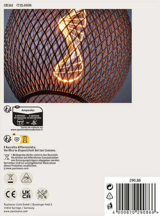 Actual product image Paulmann Metallic Glow Globe (E27, 3.50 W, 110 lm, 1 x)