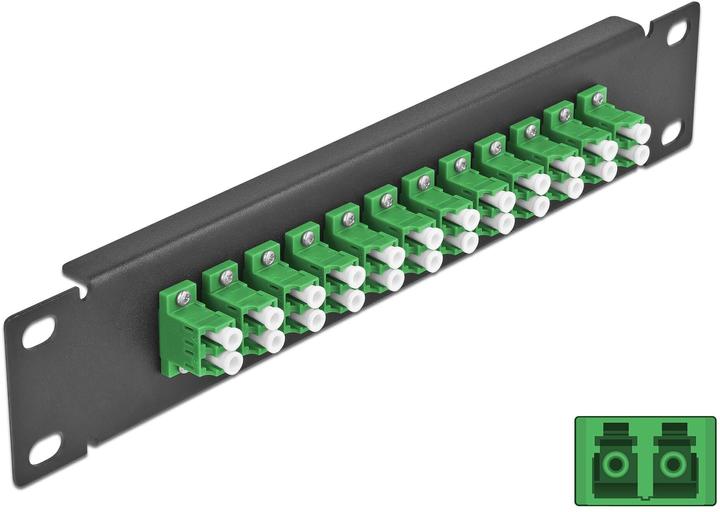 Produktbild Delock 10? LWL Patchpanel 12 Port LC Duplex grün 1 HE schwarz