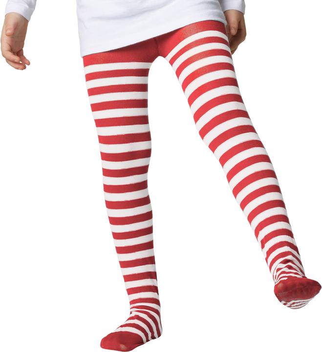 Produktbild tectake Gestreifte Strumpfhose für Kinder rot-weiss (110, 128)