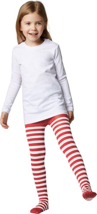 Produktbild tectake Gestreifte Strumpfhose für Kinder rot-weiss (110, 128)