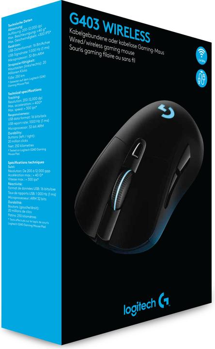Immagine prodotto Logitech G G403 Prodigy (Senza fili, Cablato)