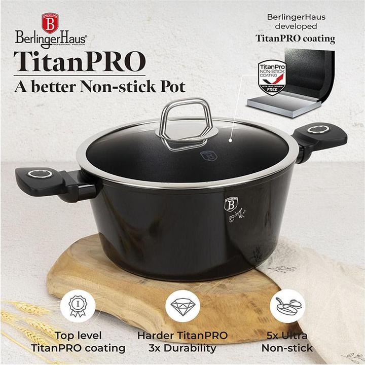 Immagine prodotto BerlingerHaus Haus 15-teiliges Kochgeschirr-Set Black Vantage Collection (Set di pentole e padelle da cucina, Alluminio)
