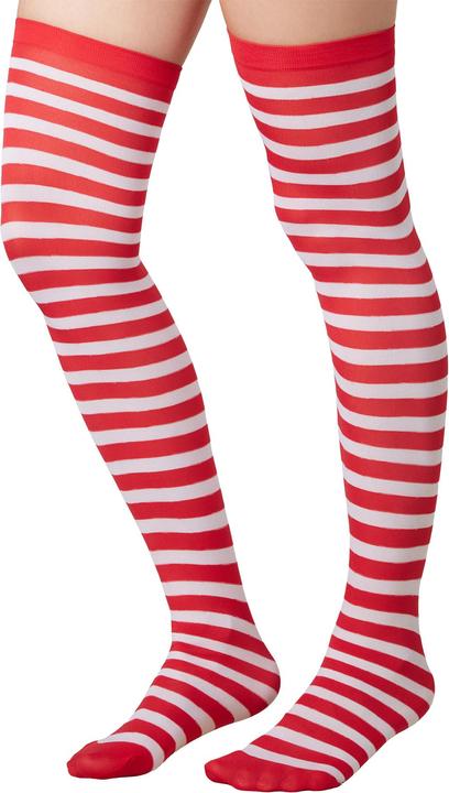 Actual product image tectake Striped Over-the-Knee Socks red-white (One size)