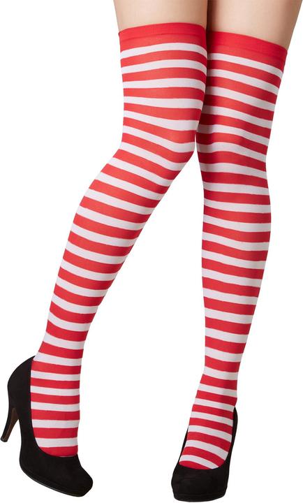 Actual product image tectake Striped Over-the-Knee Socks red-white (One size)