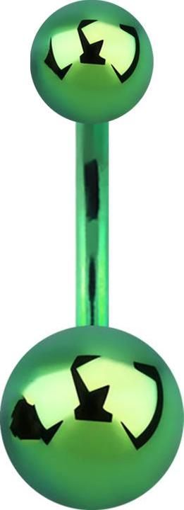 Actual product image Star Piercing Banana internal thread green with two balls (Titanium G23, without brass)
