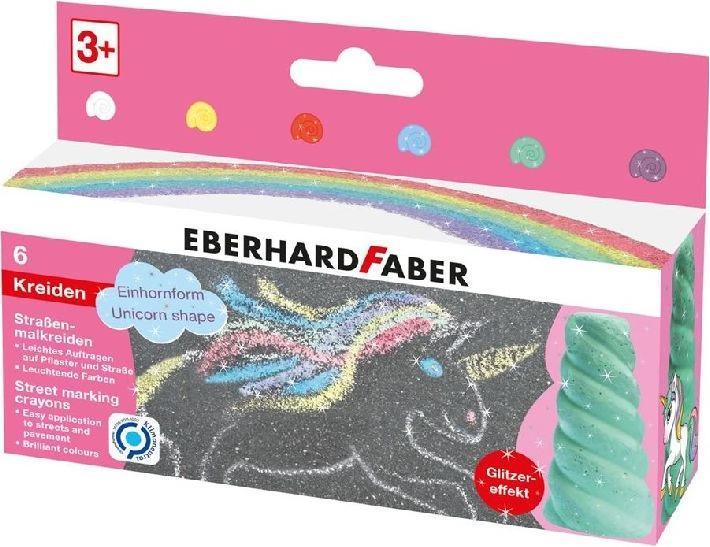 Produktbild Strassenmalkreiden Einhorn 6er mit Glitzereffekt