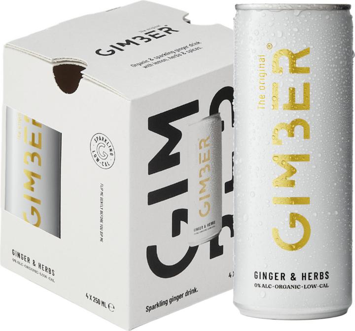 Actual product image Gimber Original Ready to Drink Organic (4 x 250 ml)