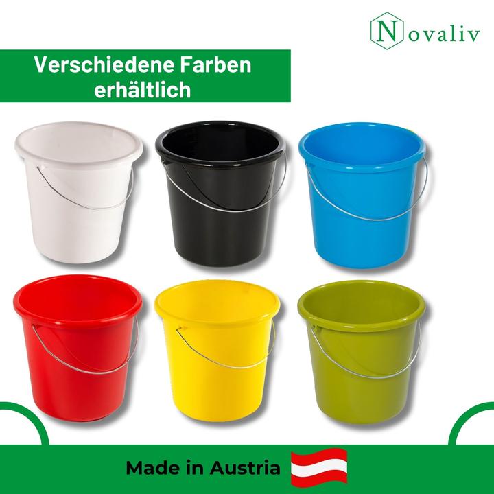 Produktbild Novaliv 10 Stück Eimer 10L Gelb mit Masseinteilung - Putzeimer 10 Liter? 28,5 cm Praktischer Allroun (10 Stk.)