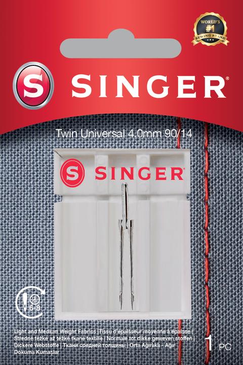 Singer TWIN sewing machine needle, 4mm, 90/14