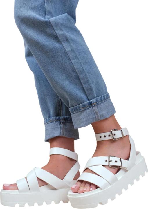Actual product image Where's That From Womens/Ladies Layla Buckle Platform Sandals (40)