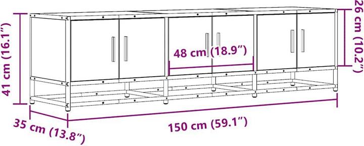 Image du produit VidaXL Armoire TV Lowboard Meuble TV Chêne Sonoma (150 x 35 x 41 cm)