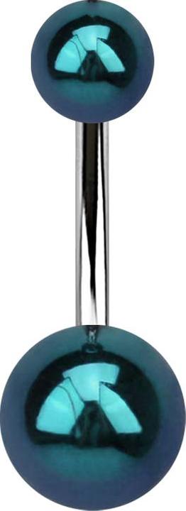 Immagine prodotto Star Piercing Banana argento con due sfere rivestite in metallo nero (senza ottone, Acciaio chirurgico 316L, Acrilico)
