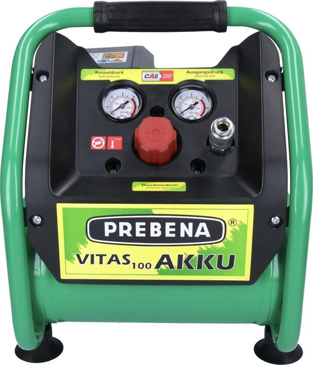 Produktbild Prebena VITAS 100-AKKU Kompressor 18 V 5 l 8 bar CAS Brushless + 2x Akku 8,0 Ah + Ladegerät (8 Bar, 5 l)