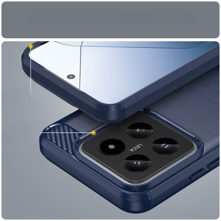 Produktbild Cover-Discount Xiaomi 14 - Metall Carbon Look Hülle blau (Xiaomi 14)