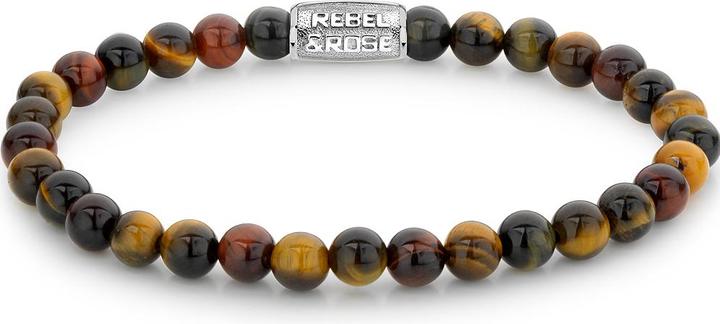 Produktbild Rebel & Rose Armband Who's afraid of the Tiger RR-60090-S-L Herren (19 cm, Edelstahl, Tigerauge)
