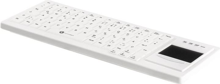 Image du produit Gett Cleantype Xtra Touch Protect Clavier en silicone avec touchpad IP68 désinfectable USB couleur blanc (DE, Filaire)