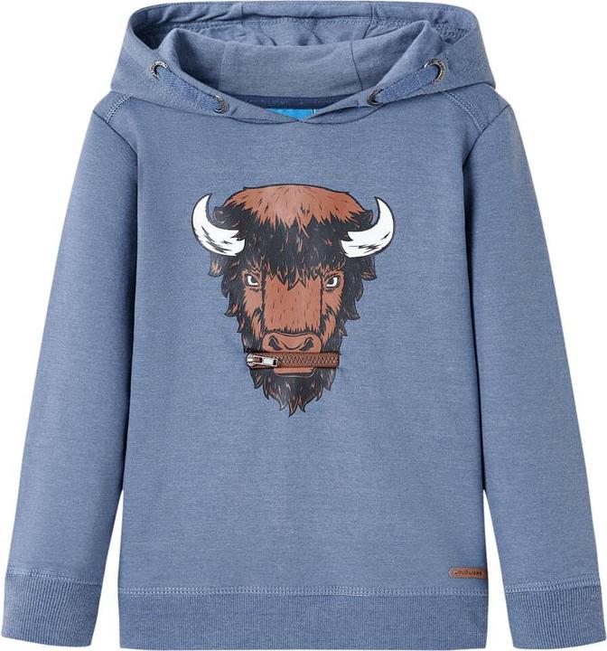 VidaXL Kinder-Kapuzenpullover Blau Melange 128,Material: 95 (128)