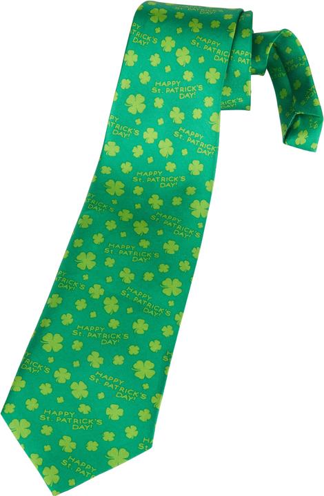 Dressforfun St. Patrick’s Day Krawatte mit Kleeblättern und Schriftzug