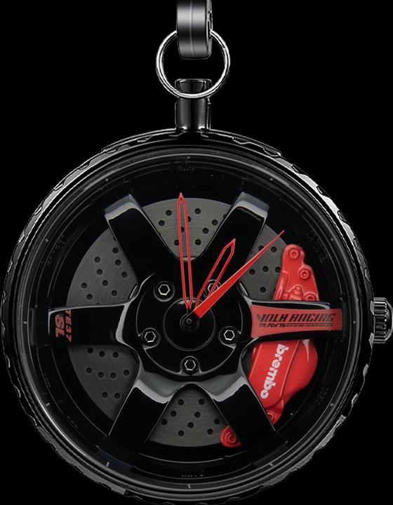 21cars TE37 - Rot - Taschenuhr - Spin (43 mm)
