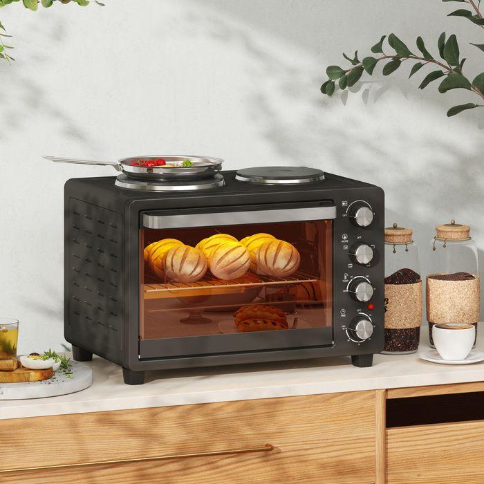Image du produit Swisshandel24 Minibackofen 28 L 2600W Mini Backofen 100-230℃ 60 Min. Timer Schwarz