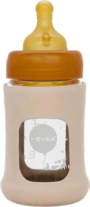 Hevea Biberon en verre avec caoutchouc / col large (150 ml) / sable (150 ml)