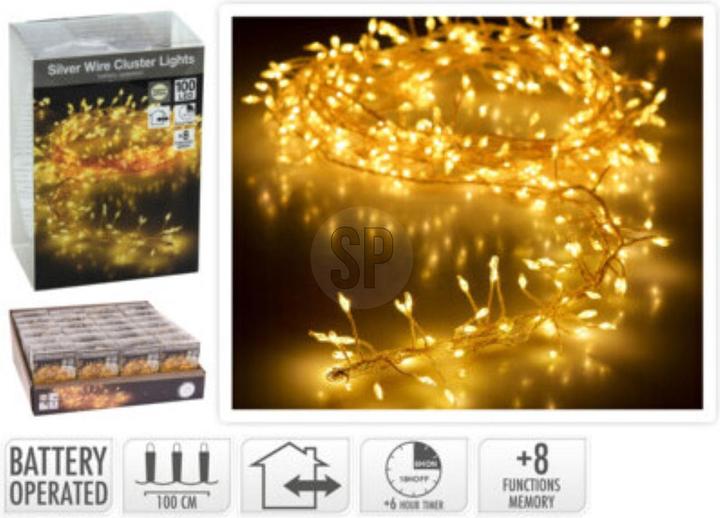 Produktbild Fs-Star LED-Lichterkette Silberdraht, 100 LEDs (0.05 m)