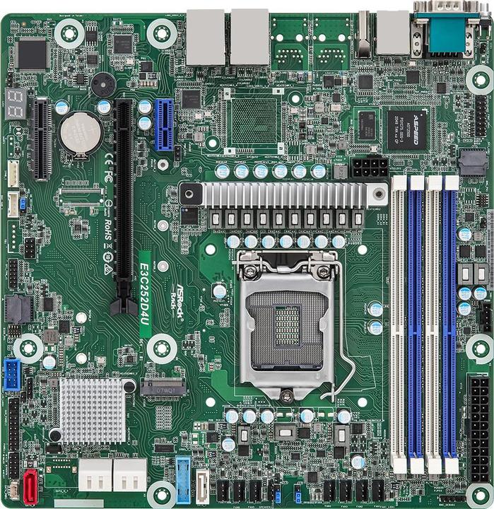 Actual product image AsRock Mainboard E3C252D4U micro-ATX Socket 1200 Single (LGA 1200, Intel C252, mATX)