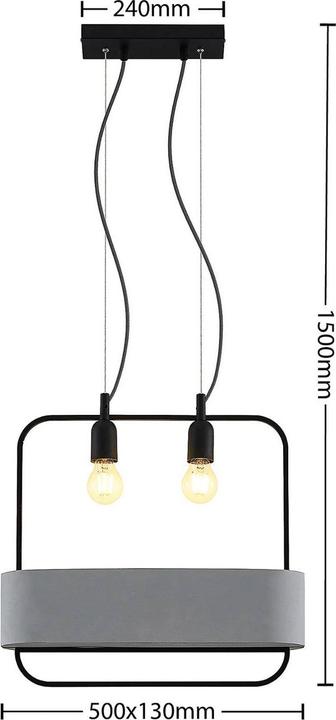 Produktbild Lucande Teona Pendelleuchte Black/Grey (E27)
