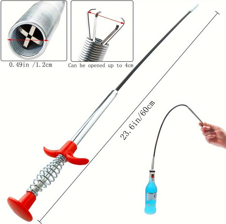 Produktbild PhoneLook Flexibles Reinigungswerkzeug für Abfluss mit Greifarm zur Verstopfungsbeseitigung (160 cm)