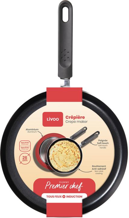 Produktbild Livoo Crêpe-Pfanne 26 cm (26 cm, Bratpfanne, Aluminium)