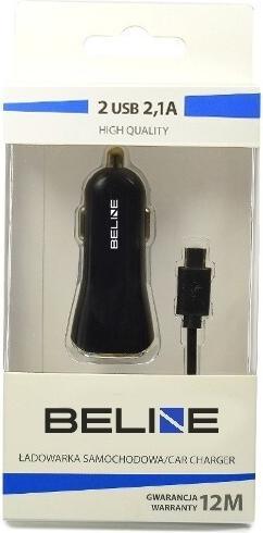Produktbild Beline Ład. sam. 2xUSB + USB-C 2,1A czarna/black