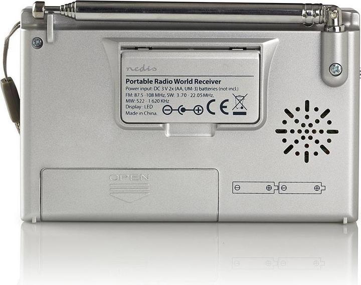 Productafbeelding Nedis Wereldradio | Draagbare versie | AM / FM / SW | Batterijgevoed / netvoeding | Dig (AM, FM, KW)