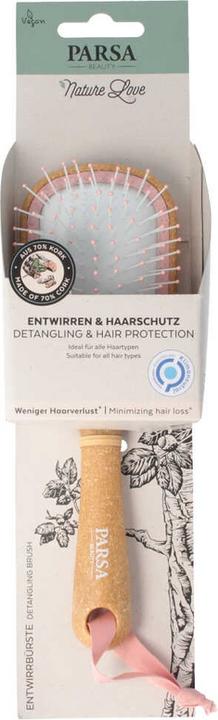 Image du produit Parsa Beauty PARSA Nature Love Brosse à cheveux Wet & Dry, ovale, rose Petite, en 70% liège