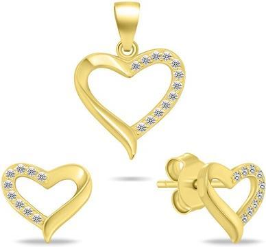 Immagine prodotto Brilio Silver - Gold-plated jewelry set Heart SET270Y (pendant. earrings) (Argento da Svizzera, Germania e Austria)