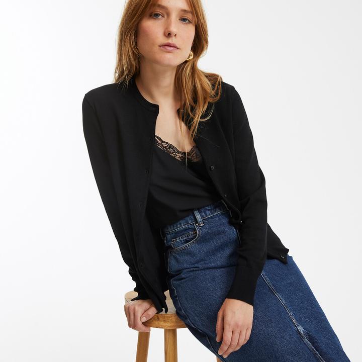 La Redoute Collections Cardigan mit rundem Ausschnitt (M)