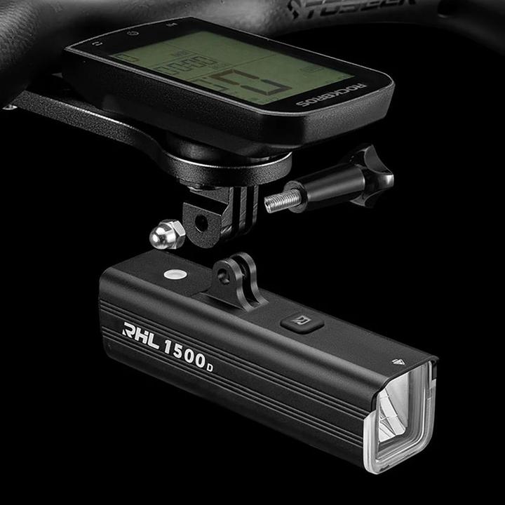 Actual product image Rockbros RHL1550 front bicycle light 5000mAh 1500lm IPX6 - black