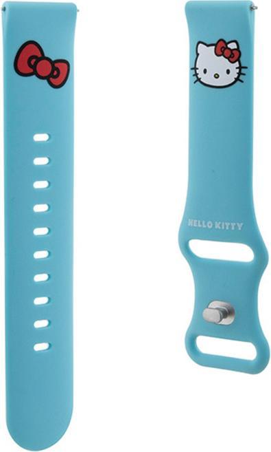 Productafbeelding Hello Kitty Pasek Uniwersalny HKUWMSCHBLB Siliconen Kitty Hoofd niebieski/blauw 20mm (20 mm, Plastic, Roestvrij staal, Silicone)