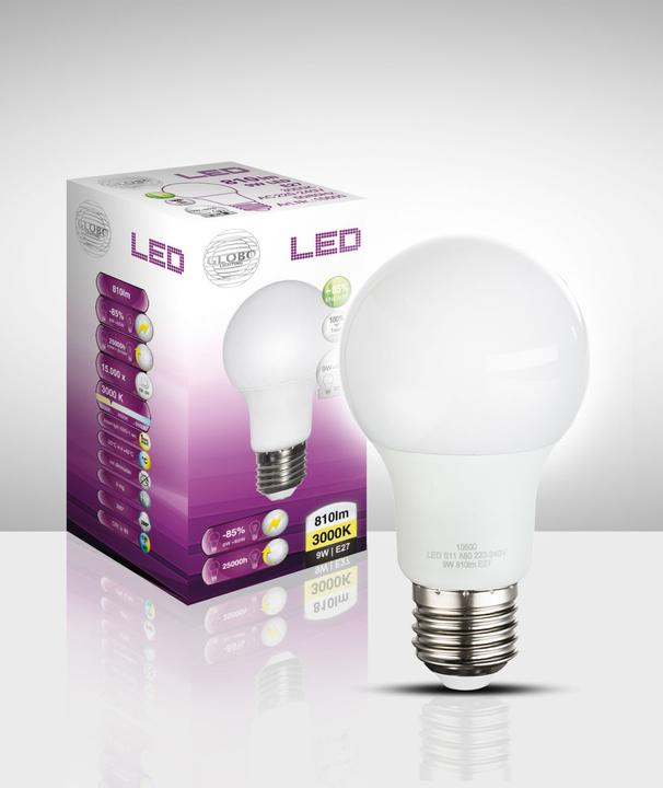Actual product image Globo LED illuminant aluminum 1xE27 LED (E27, 9 W, 810 lm, 1 x, F)