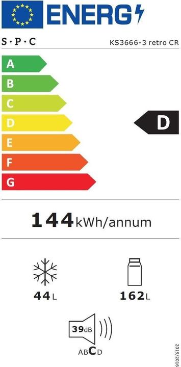 Label énergétique SPC KS3666-3 (206 l)