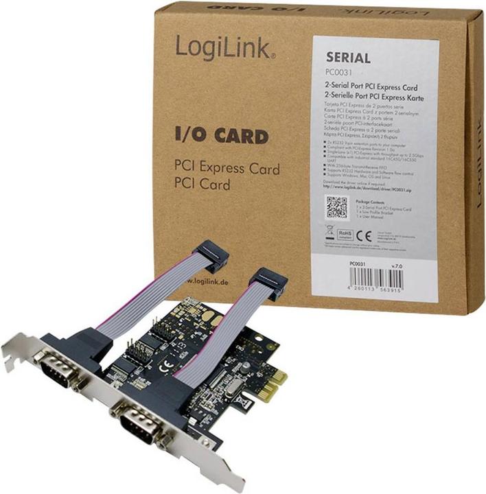 Produktbild LogiLink 2 x serielle (COM) PCIe