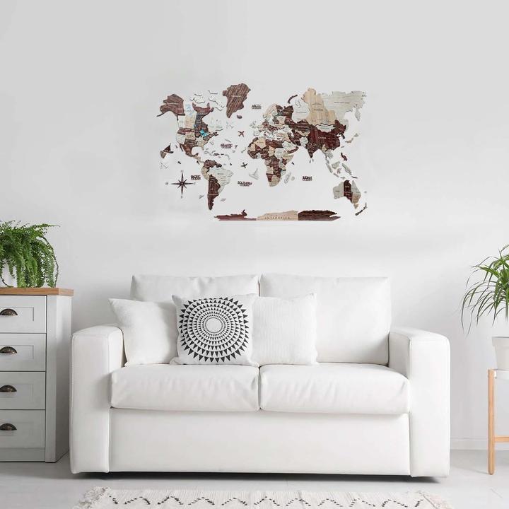 Produktbild Enjoy The Wood Leuchtende 3D Weltkarte (90 x 120 cm)