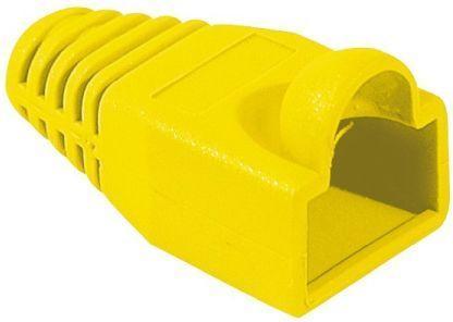 Exertis Connect Cable bend relief for modular plug RJ45, round cable, yellow, PU 10 pieces Cable bend relief with