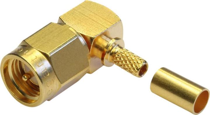 Immagine prodotto Telegärtner Spina angolare del cavo SMA a crimpare G03 C0413, G03 (RG-178 B/U), oro (standard)